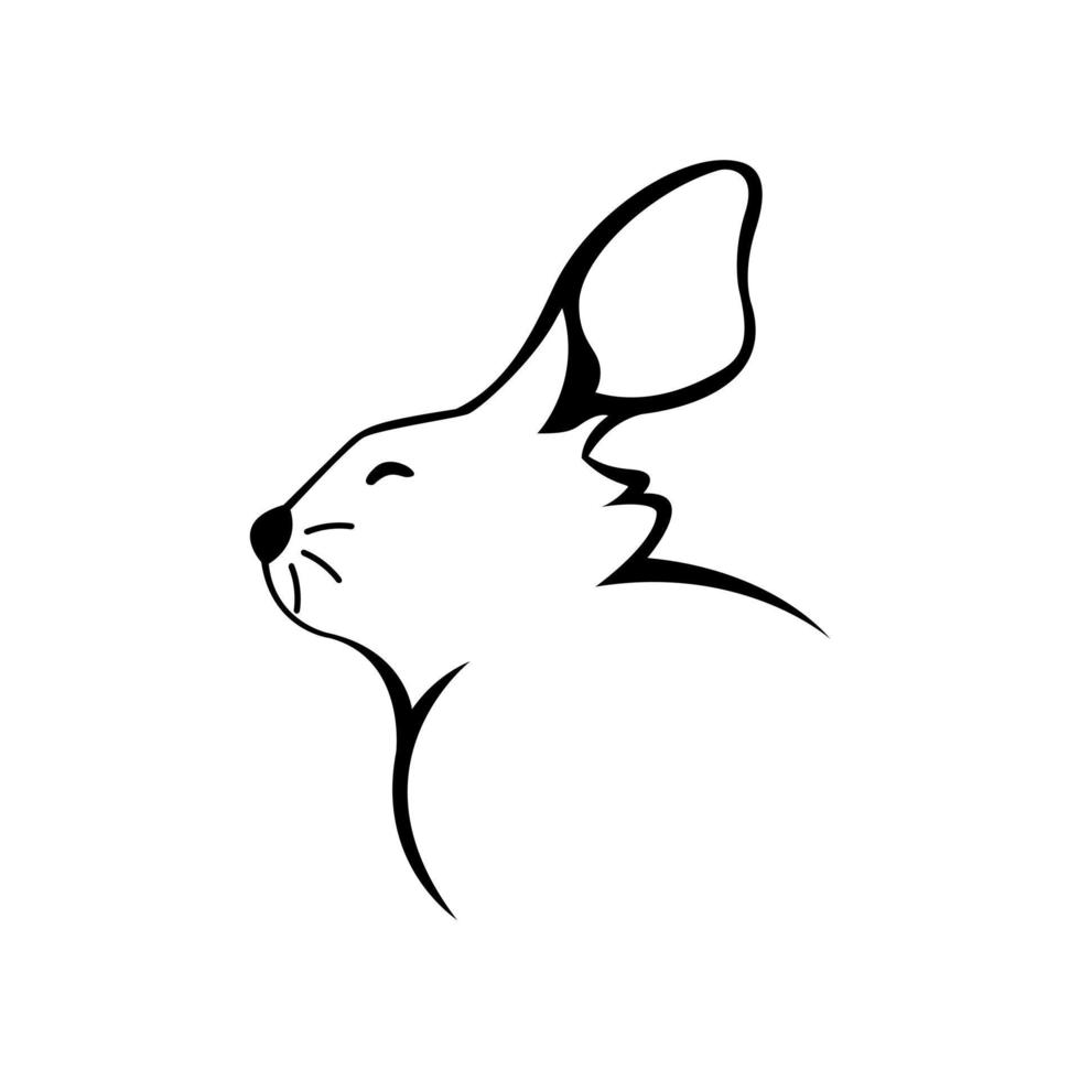 Conejo cabeza símbolo ilustración diseño vector