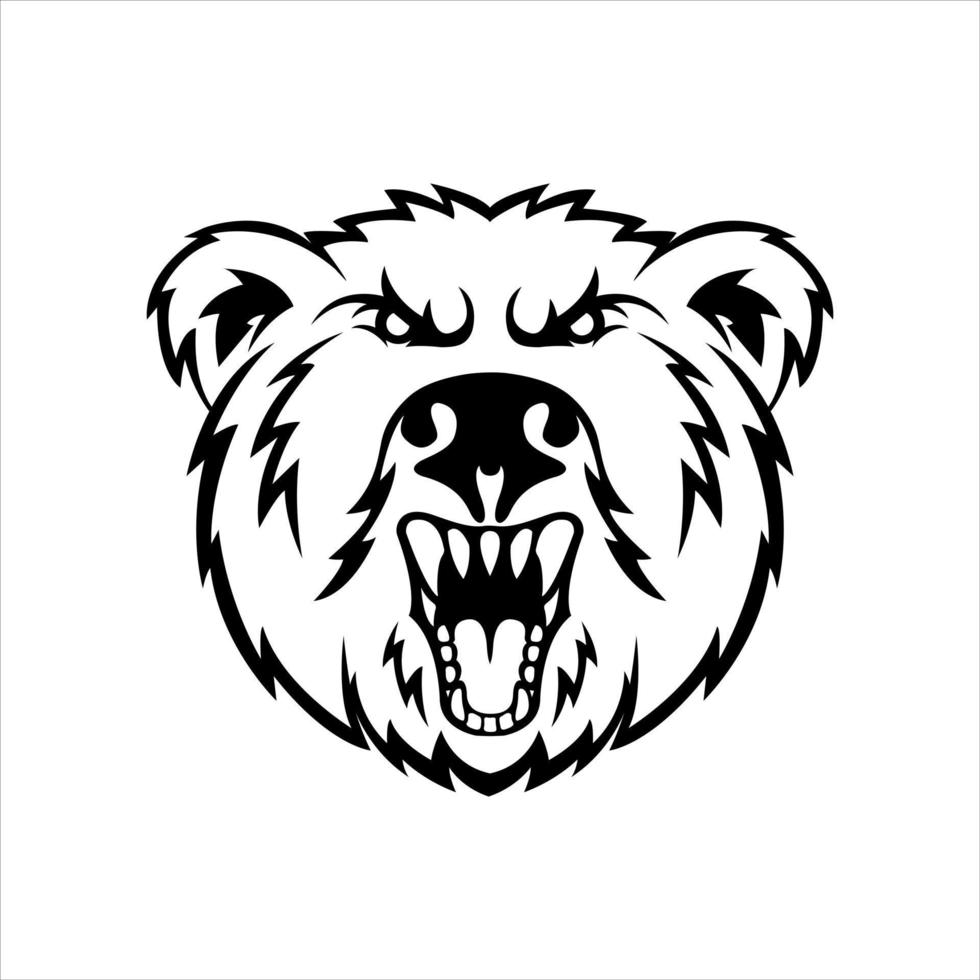 Angry Bear head symbol illustration design vector