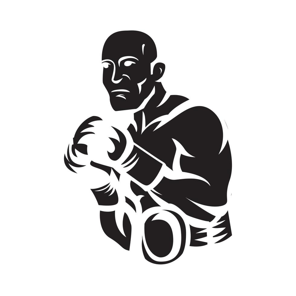 Boxer jugador negro vector ilustración