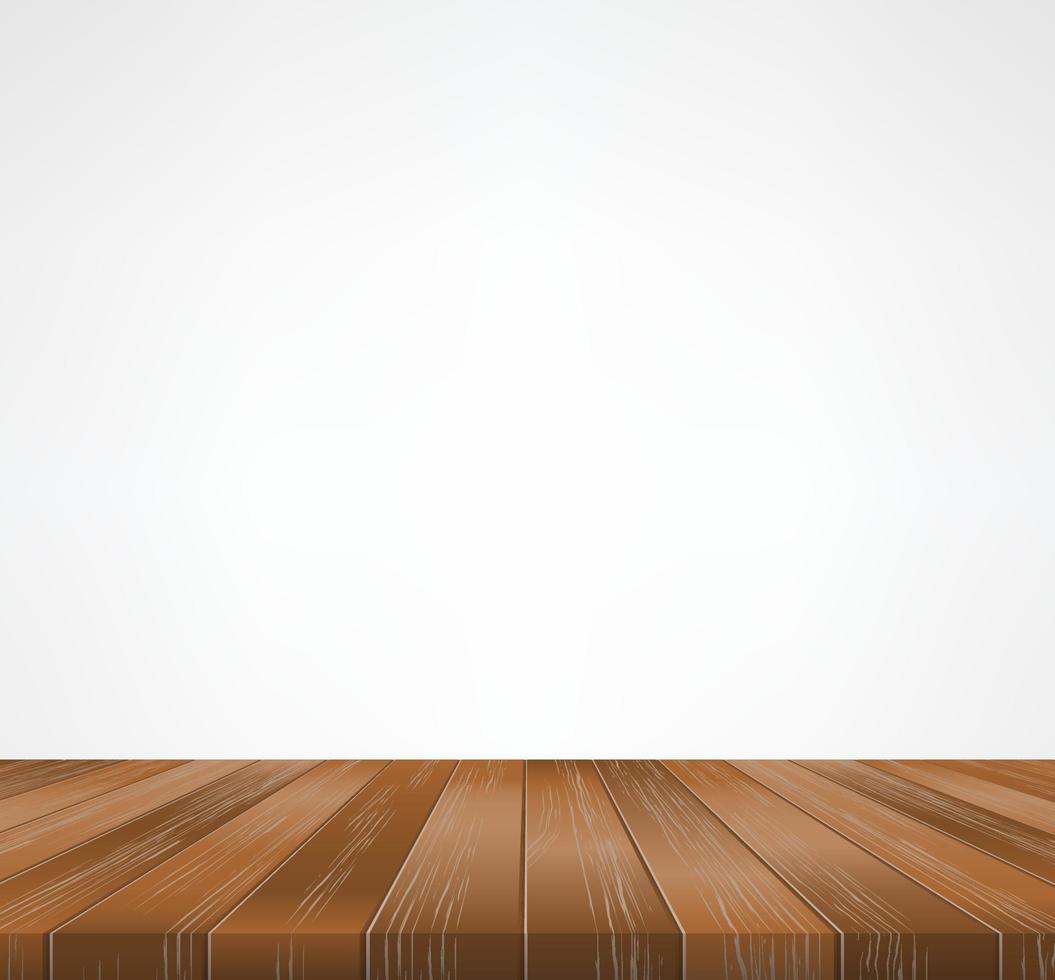 Wood floor pattern and texture for background. Perspective view of wooden floor on white background with area for copy space. Wooden terrace or deck pattern and texture. Vector. vector