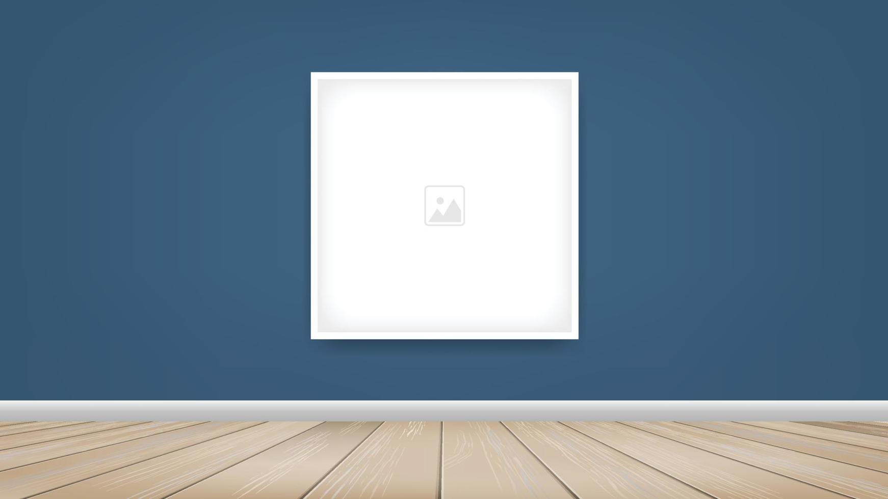 Empty photo frame or picture frame background in wooden room space background. For room design and interior decoration. Vector. vector