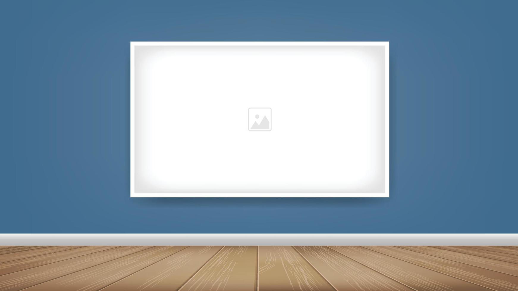 Empty photo frame or picture frame background in wooden room space background. For room design and interior decoration. Vector. vector