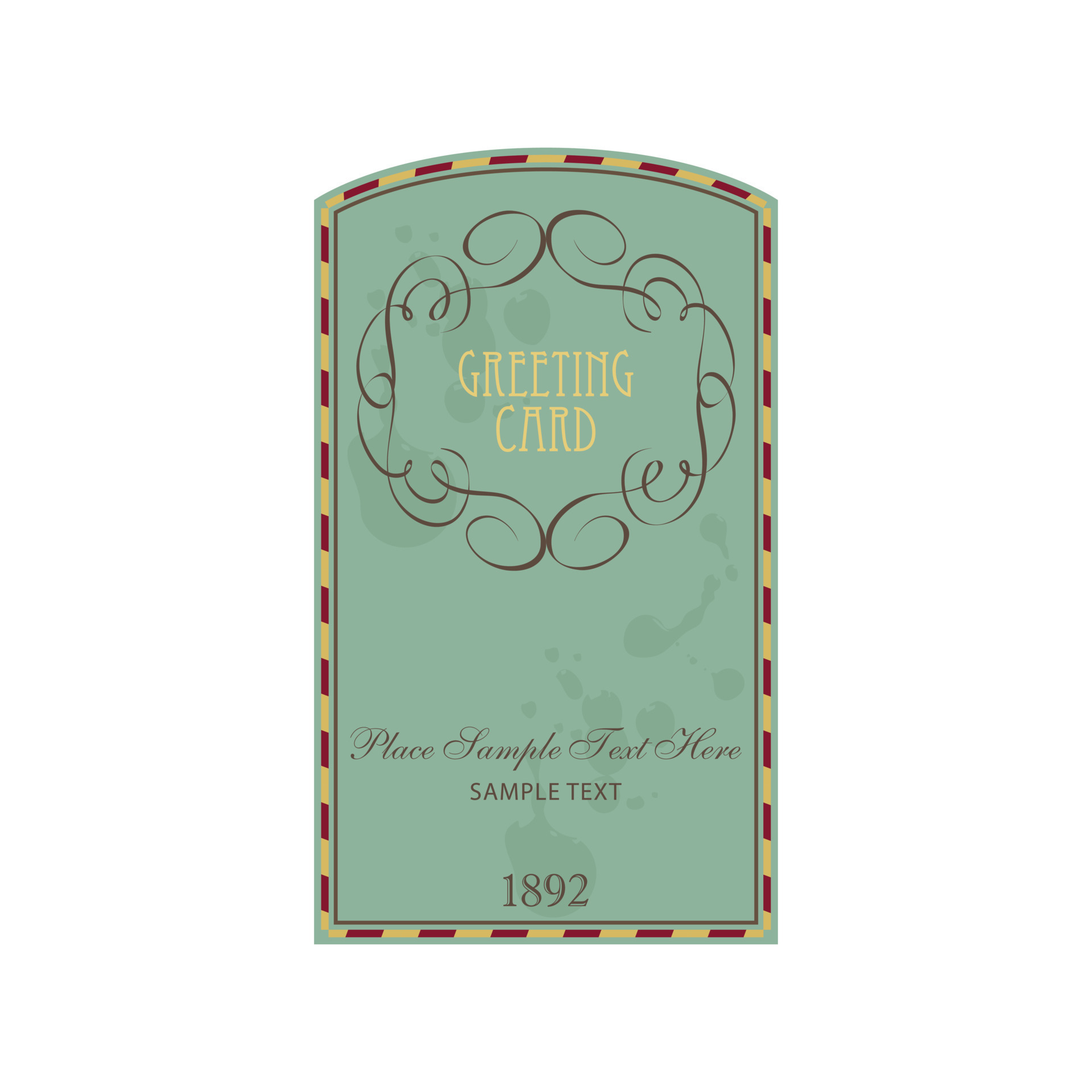 this image on a white background is a greeting card label in a classic