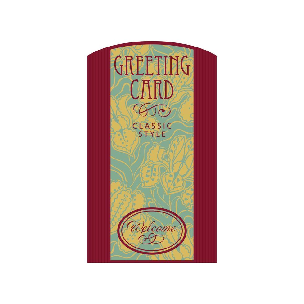 this image on a white background is a classic greeting card label in a