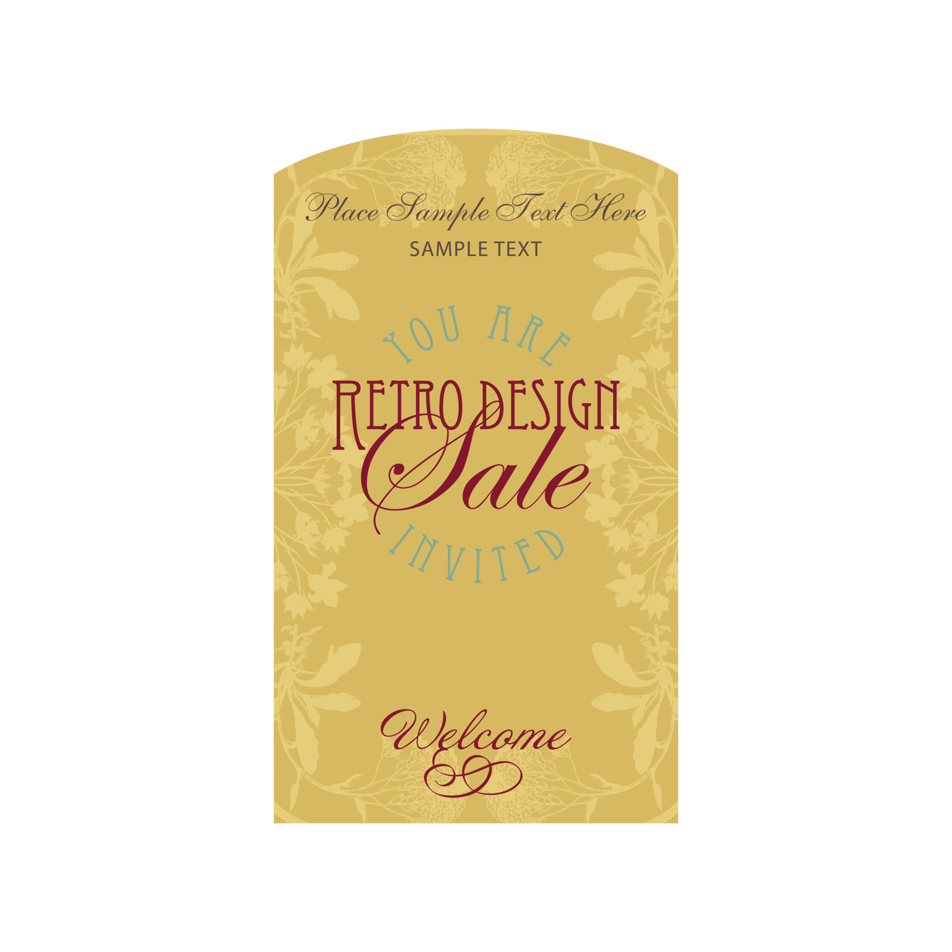 this image on a white background is a classic greeting card label in a