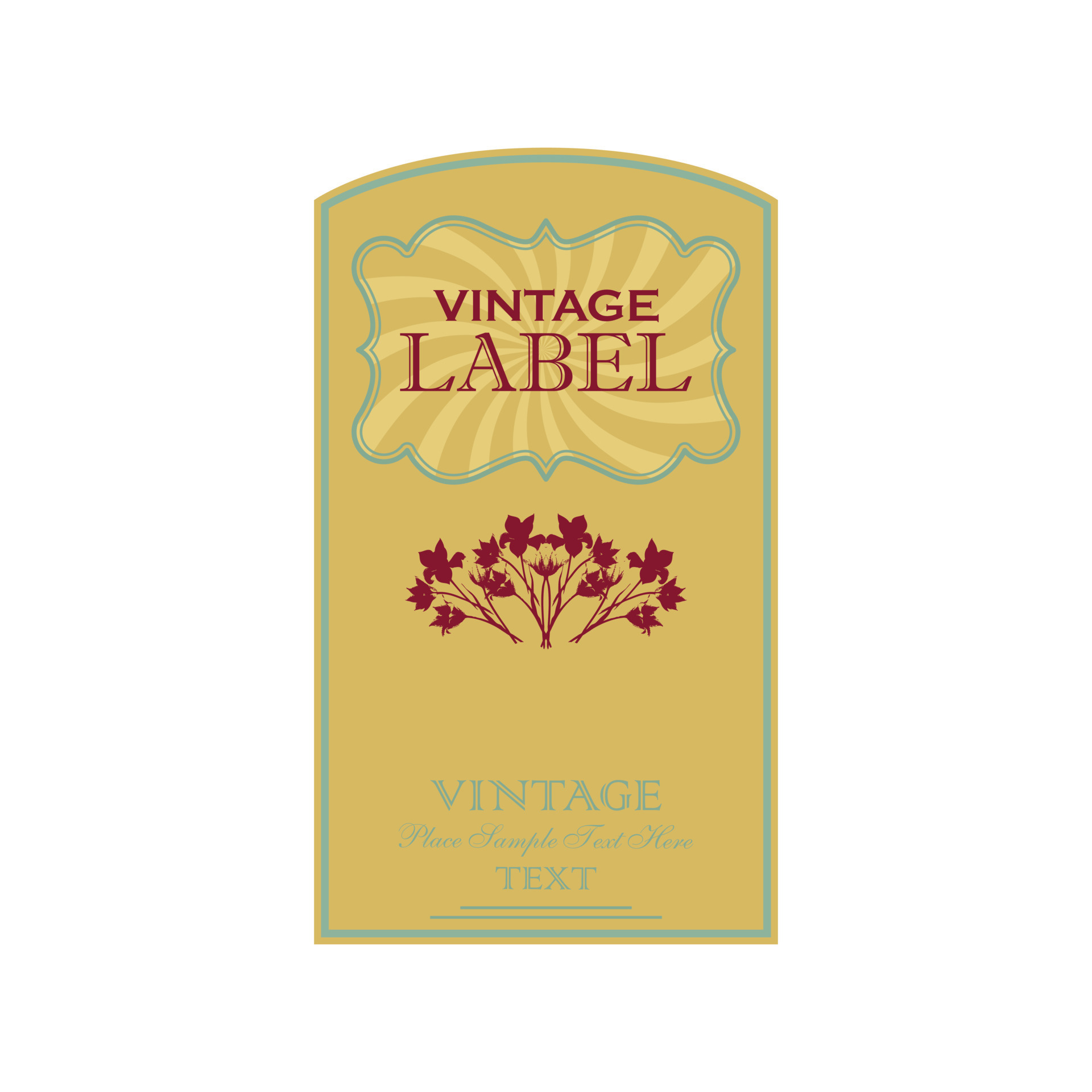 this image on a white background is a classic greeting card label in a