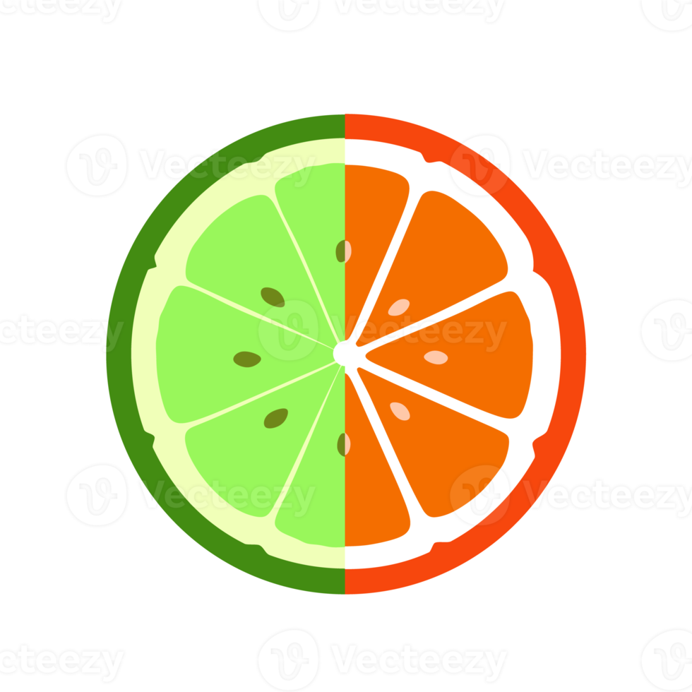 Half of lemon and lime slice png