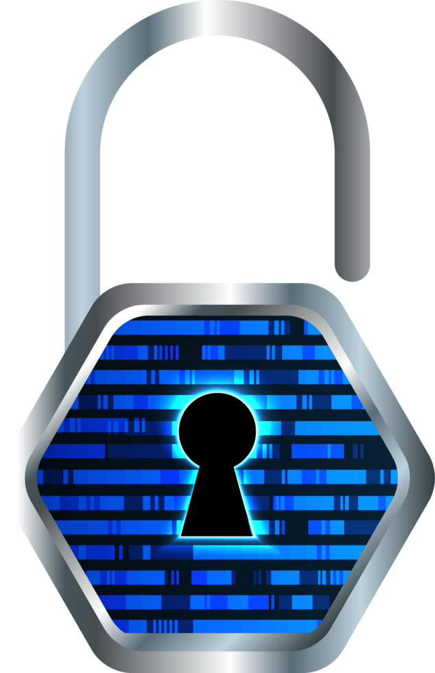 Modern Technology Padlock Crop-out png