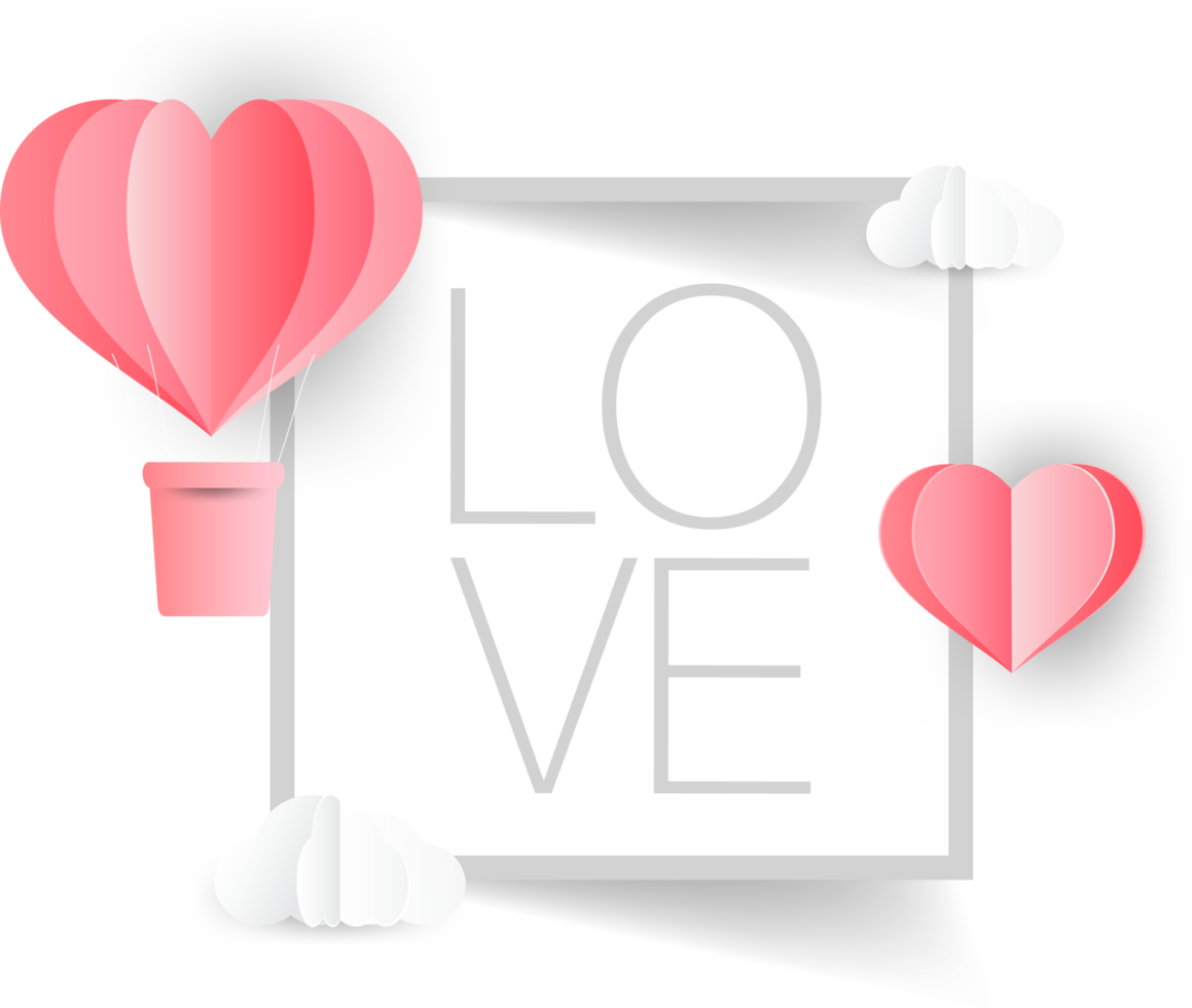 Liebe Valentinstag Crop-out-Design png