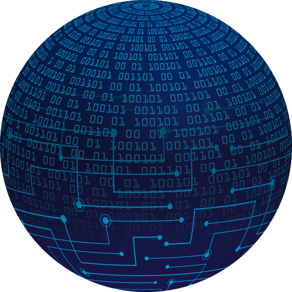 Modern Technology World Map Globe Crop-out png