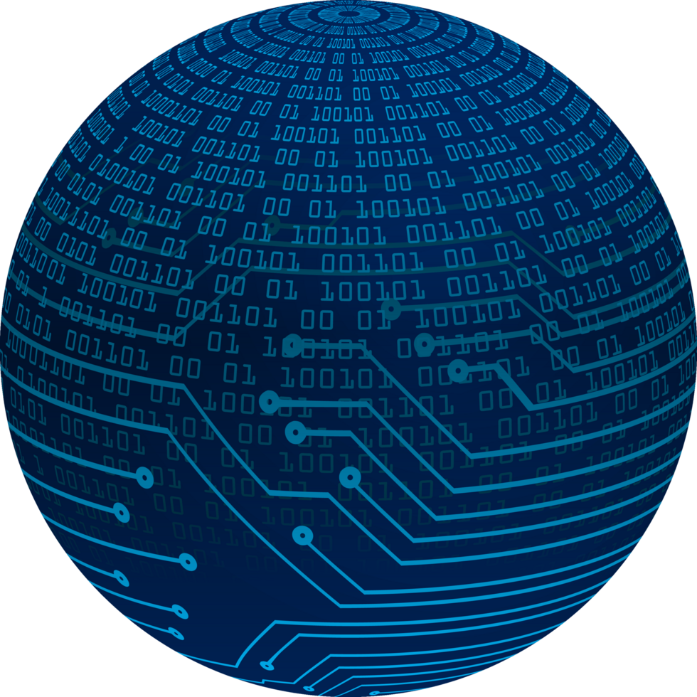 Modern Technology World Map Globe Crop-out png