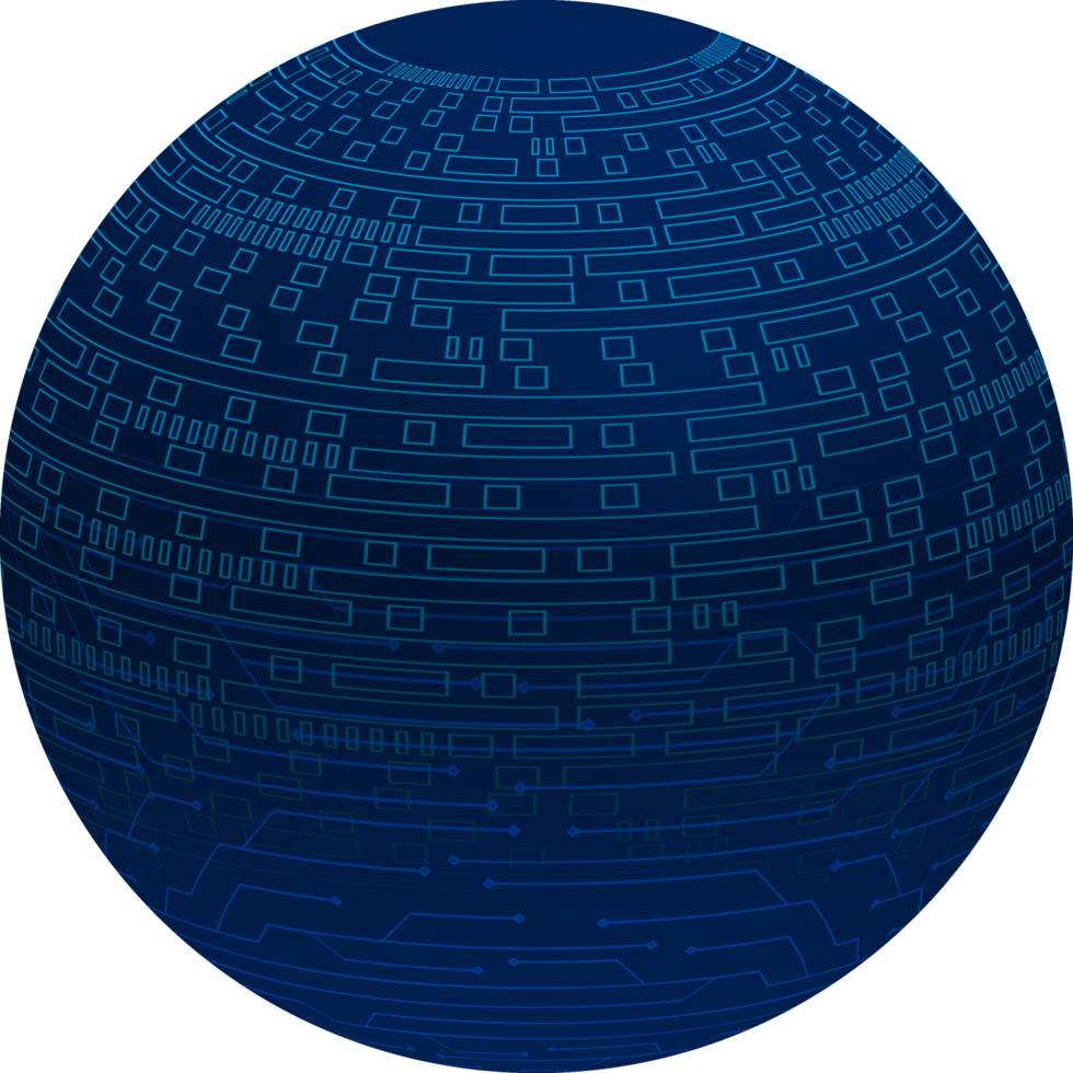 Modern Technology World Map Globe Crop-out png