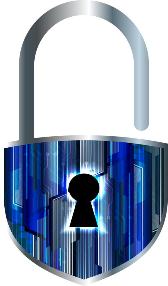 Modern Technology Padlock Crop-out png