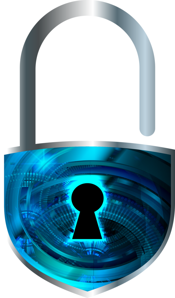 Modern Technology Padlock Crop-out png