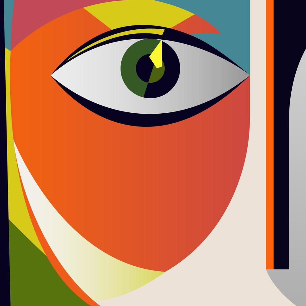 eye in abstract art style, vector illustration