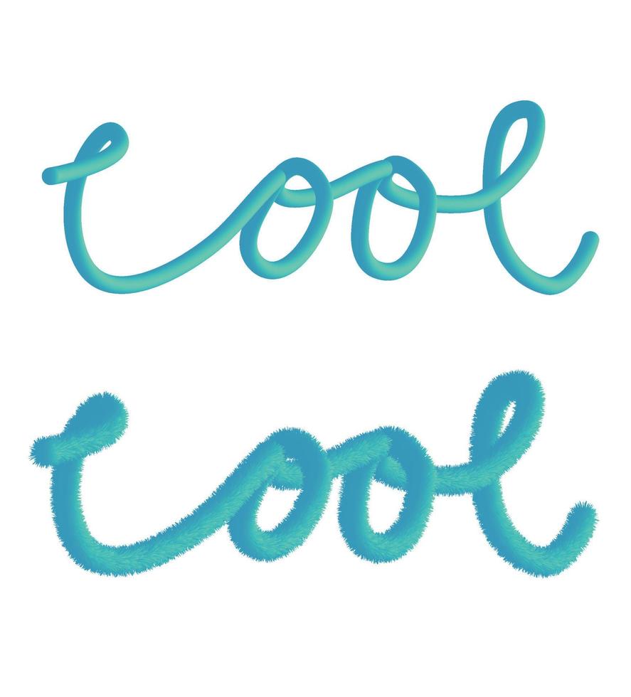 Cool hairy line text and gradient blue color vector