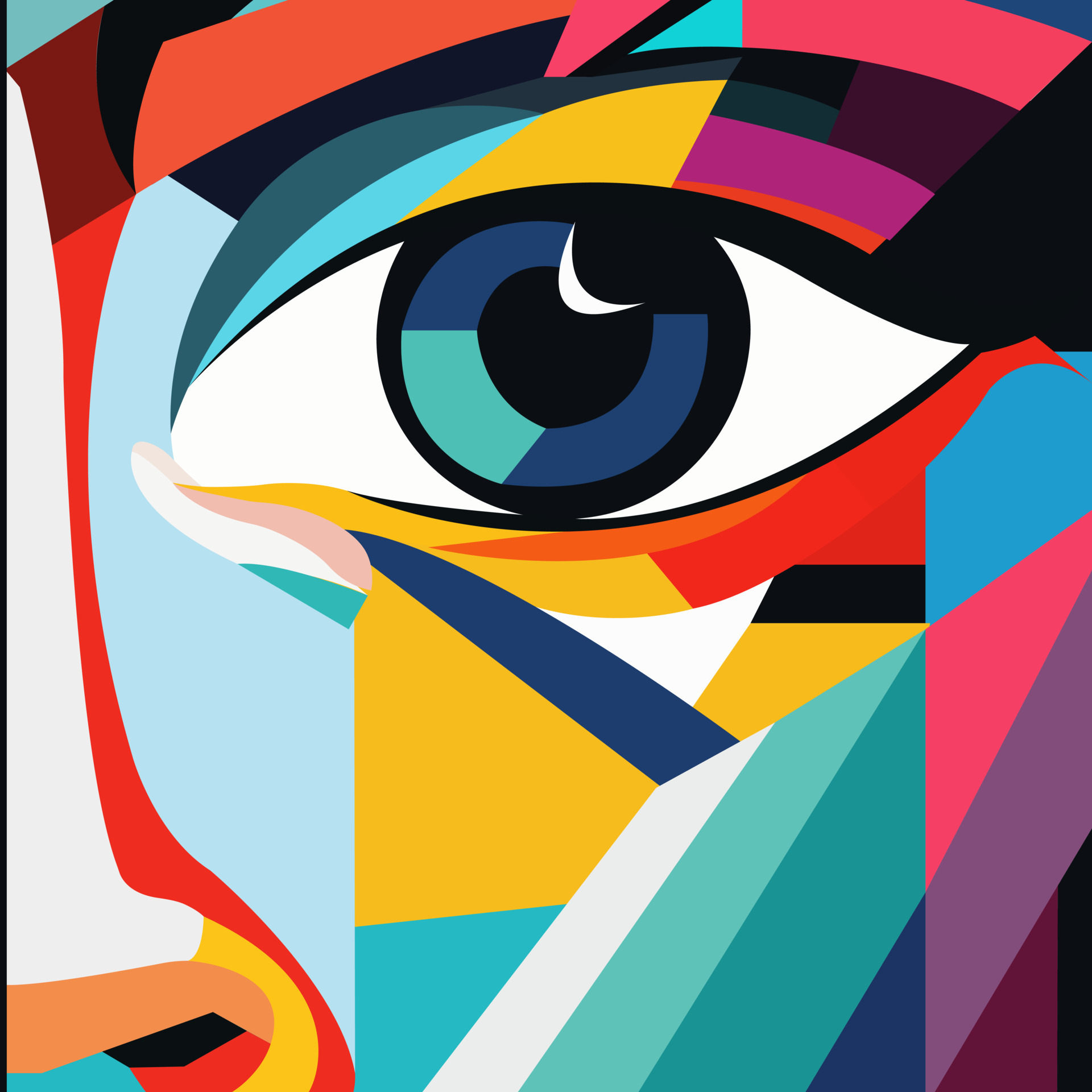 Human face in an abstract style, cubic portrait drawing for graphics, poster, banner 20616900