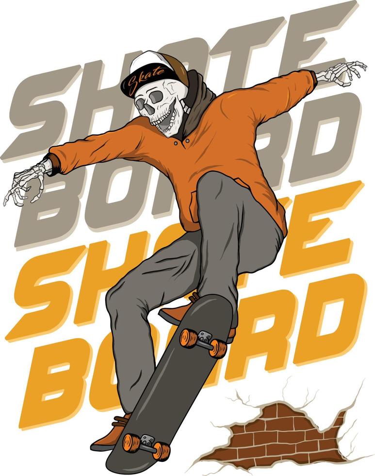 The Skater Skull vector