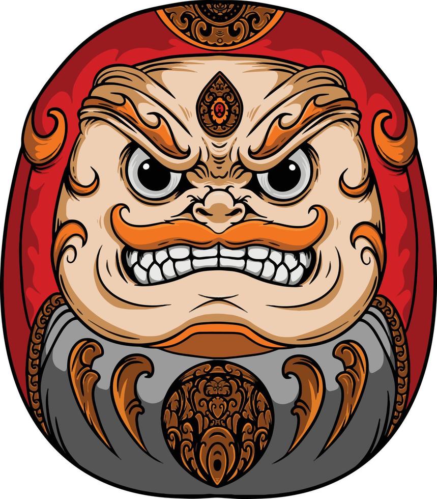 Daruma japanese doll vector