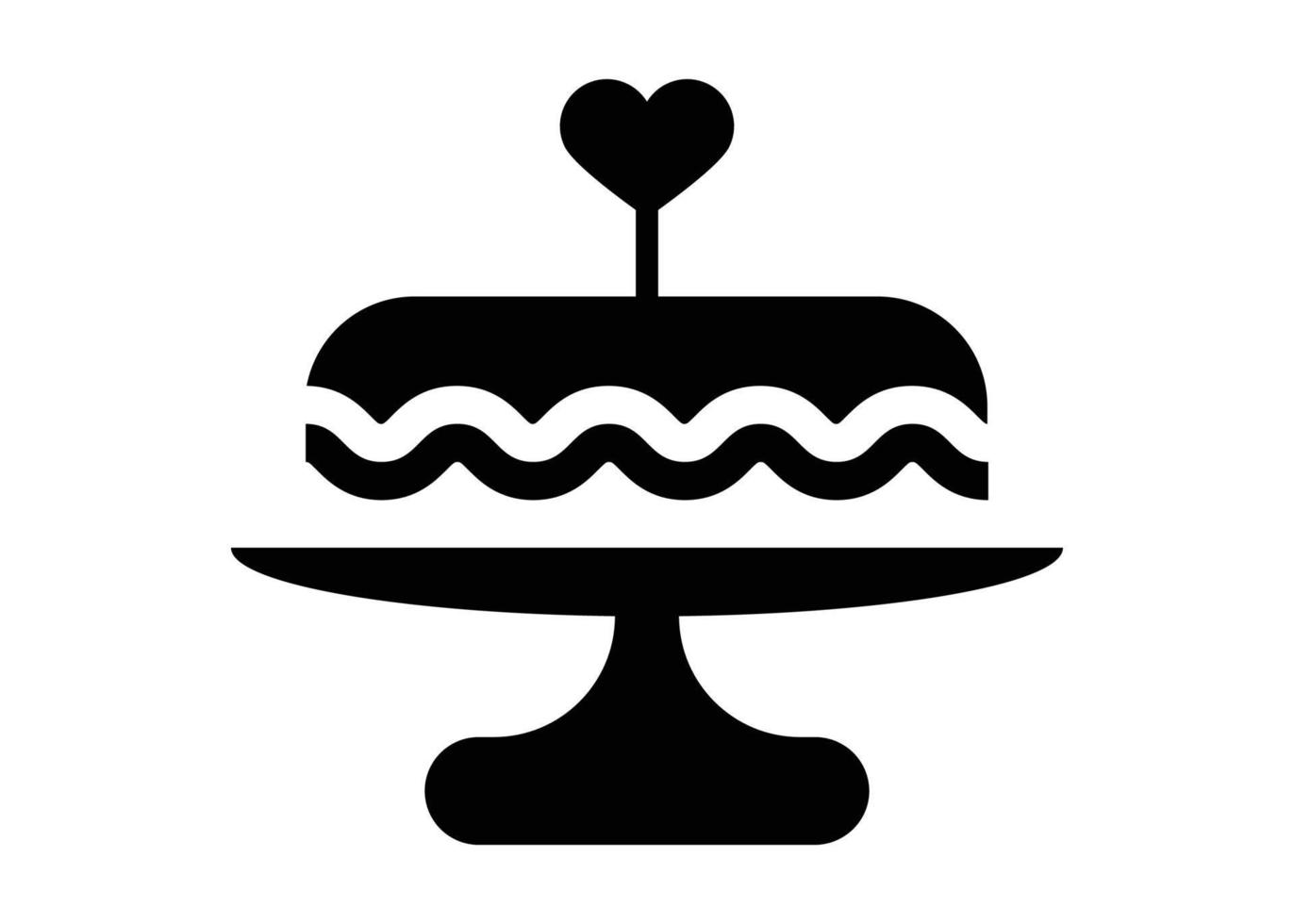 Wedding cake icon silhouette clipart illustration vector template