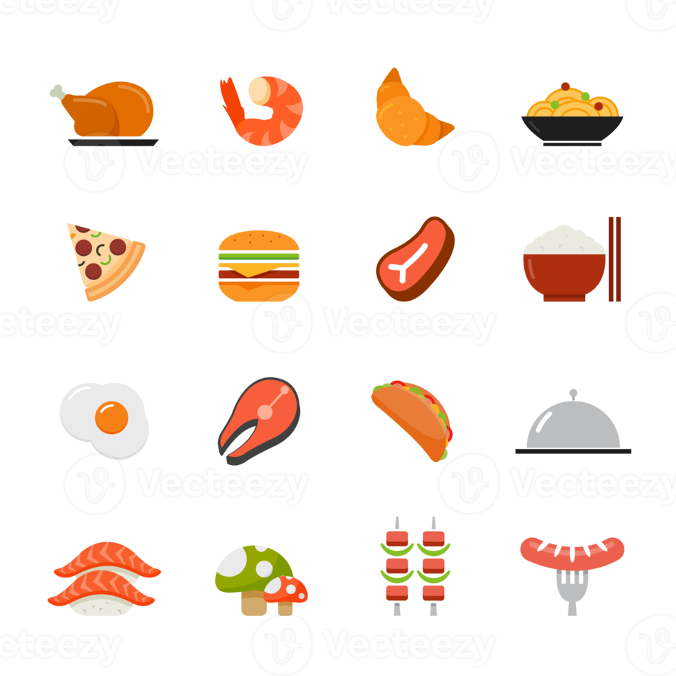 Food color icon set png