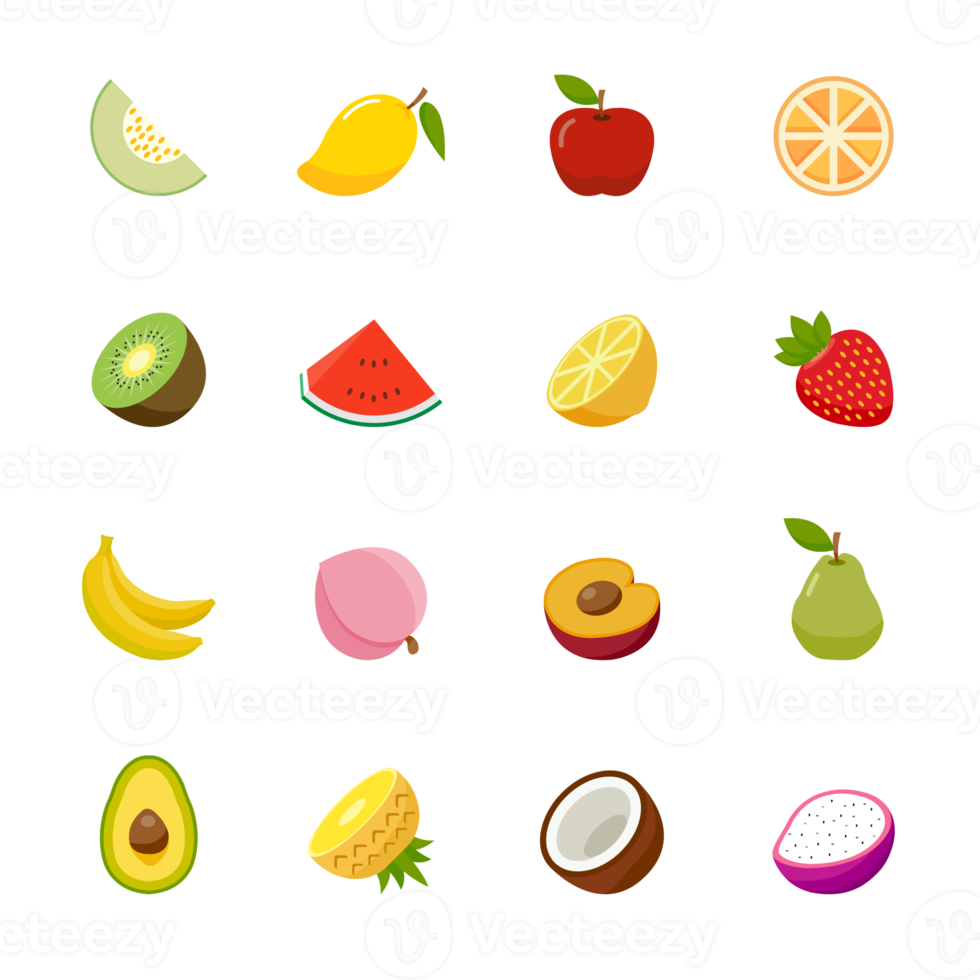 Fruit color flat icon design. png