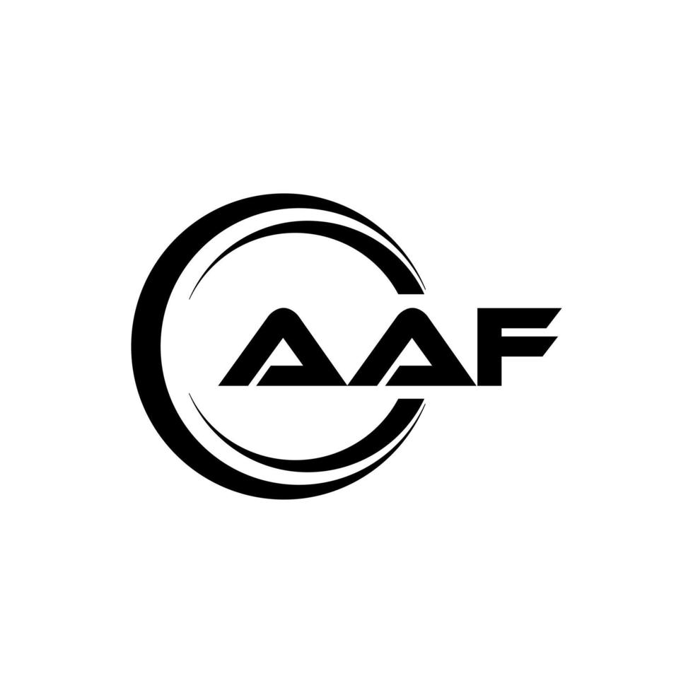 AAF letter logo design in illustration. Vector logo, calligraphy designs for logo, Poster, Invitation, etc.