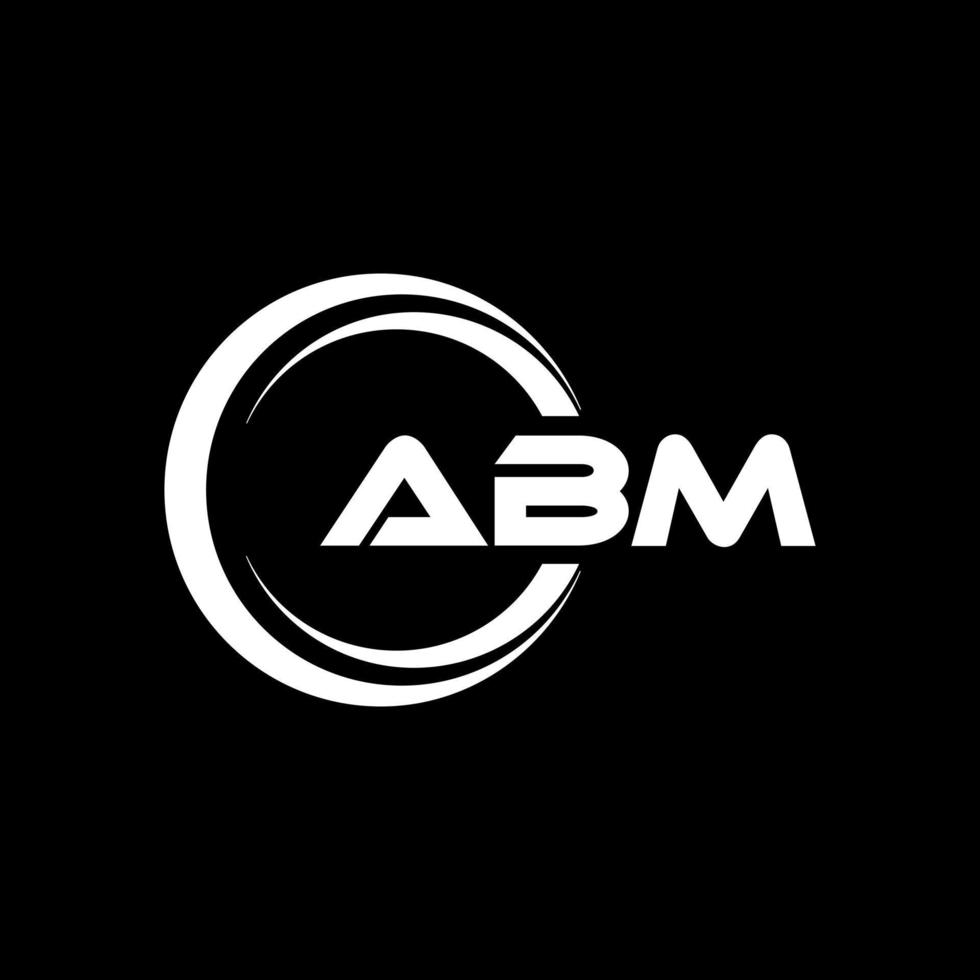 ABM letter logo design in illustration. Vector logo, calligraphy designs for logo, Poster, Invitation, etc.