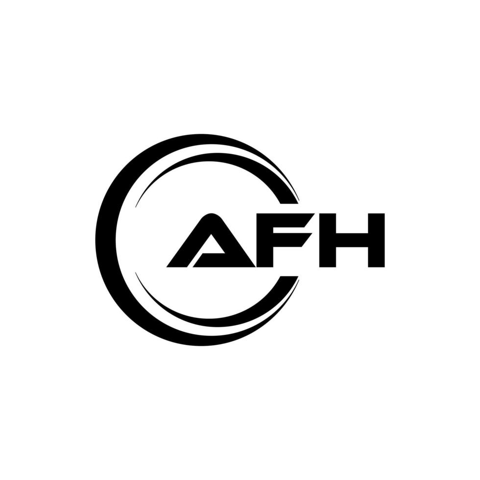 AFH letter logo design in illustration. Vector logo, calligraphy designs for logo, Poster, Invitation, etc.