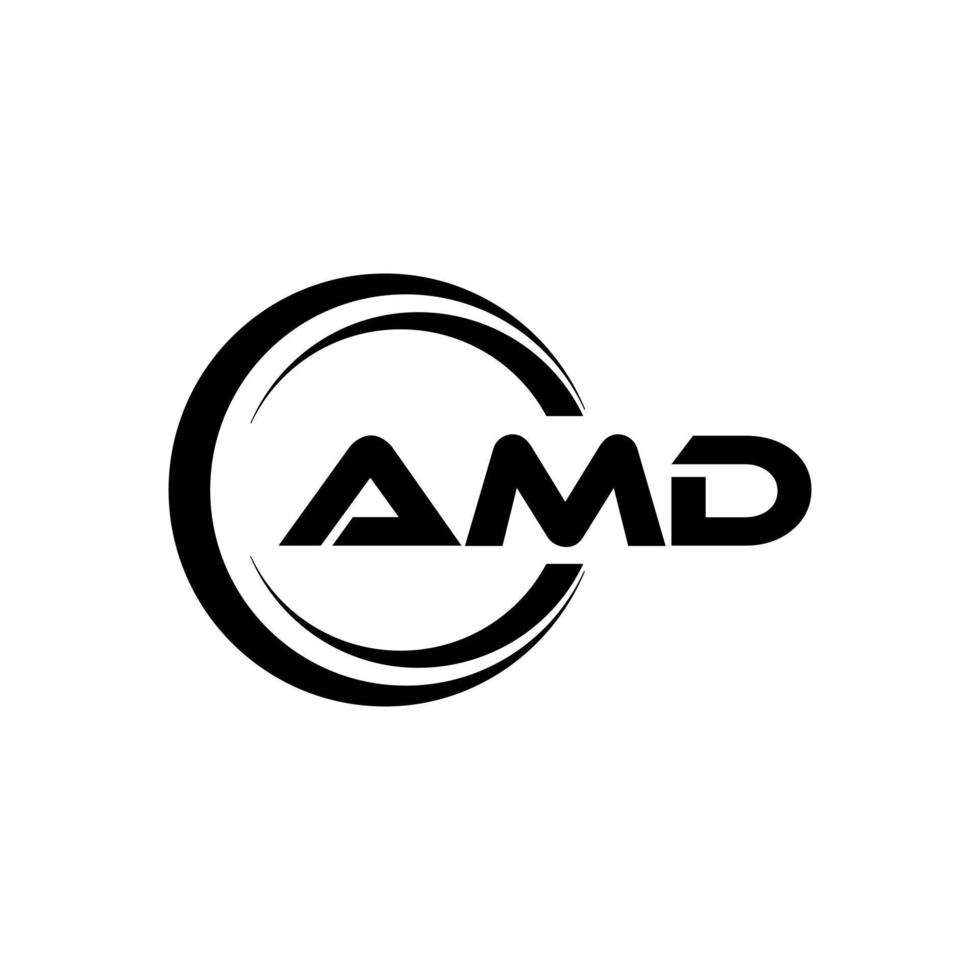 AMD letter logo design in illustration. Vector logo, calligraphy designs for logo, Poster, Invitation, etc.