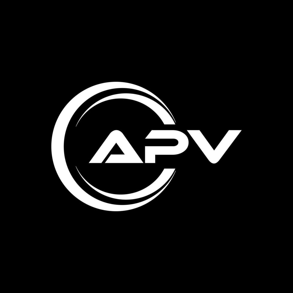 APV letter logo design in illustration. Vector logo, calligraphy designs for logo, Poster, Invitation, etc.