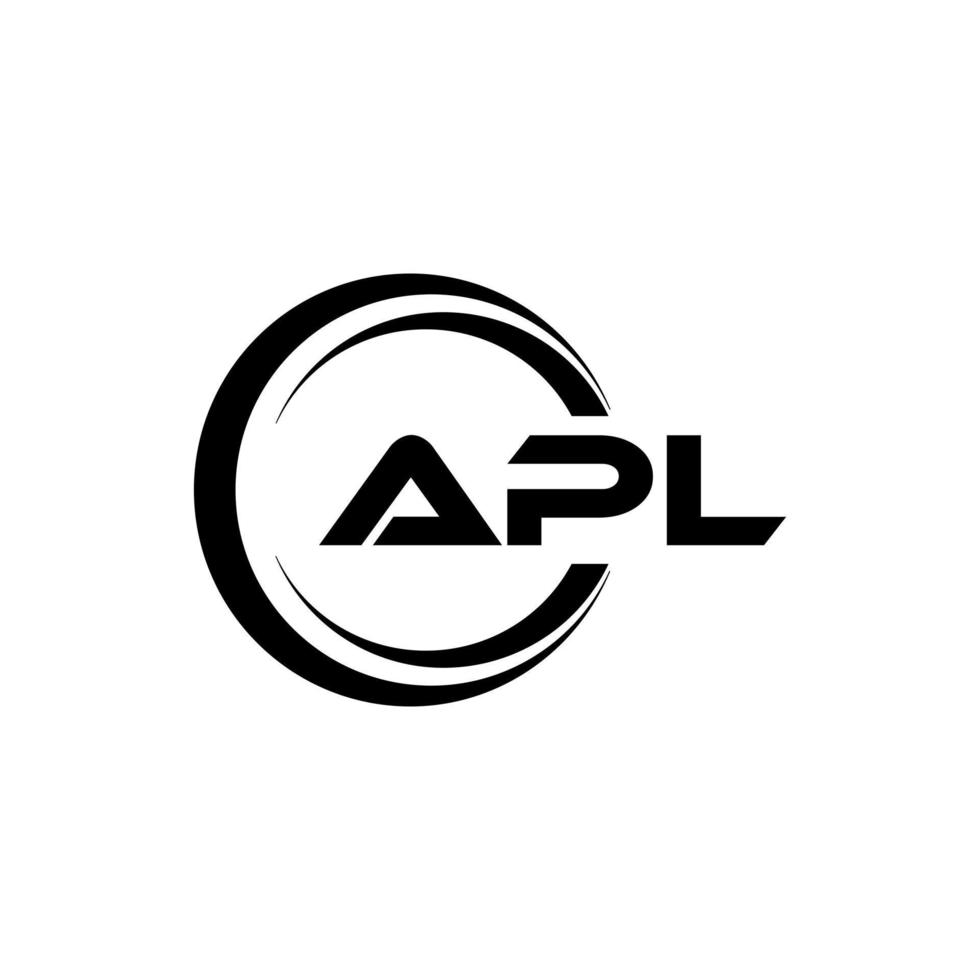 APL letter logo design in illustration. Vector logo, calligraphy ...