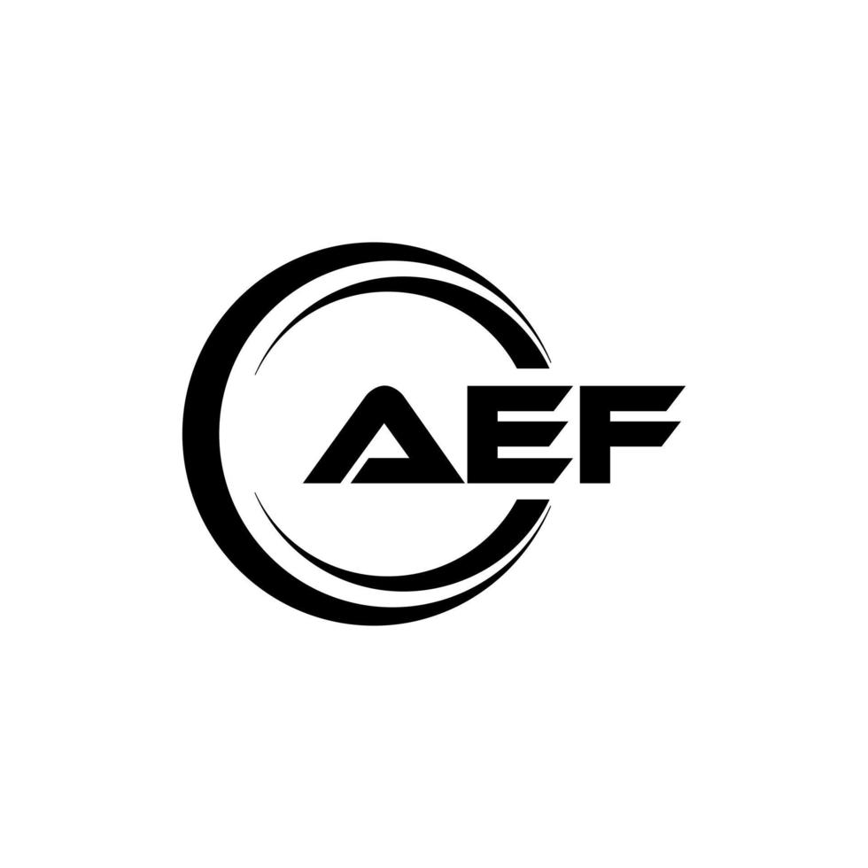 AEF letter logo design in illustration. Vector logo, calligraphy designs for logo, Poster, Invitation, etc.
