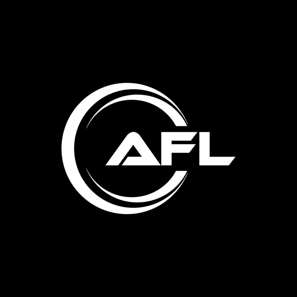 AFL letter logo design in illustration. Vector logo, calligraphy designs for logo, Poster, Invitation, etc.