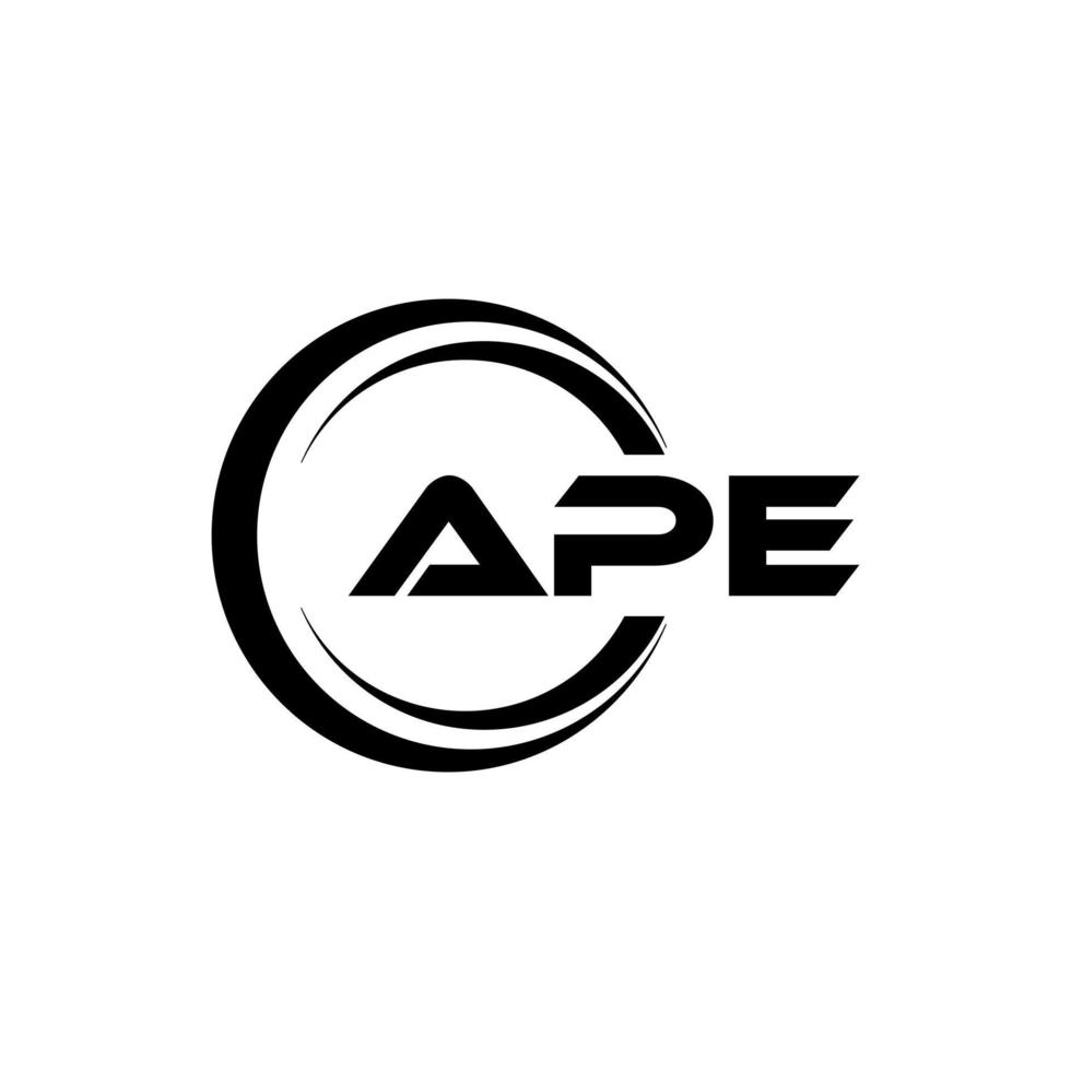 APE letter logo design in illustration. Vector logo, calligraphy designs for logo, Poster, Invitation, etc.