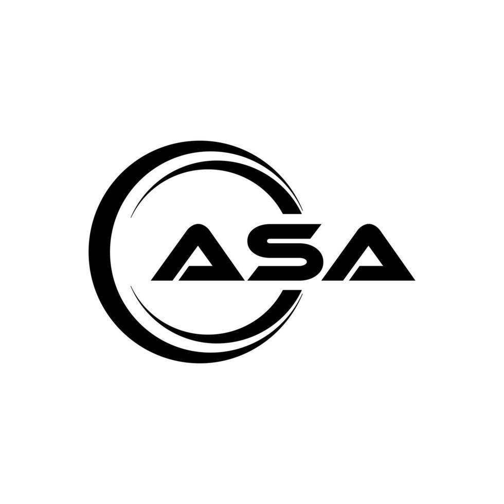 ASA letter logo design in illustration. Vector logo, calligraphy designs for logo, Poster, Invitation, etc.
