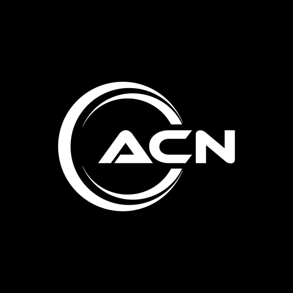 ACN letter logo design in illustration. Vector logo, calligraphy designs for logo, Poster, Invitation, etc.