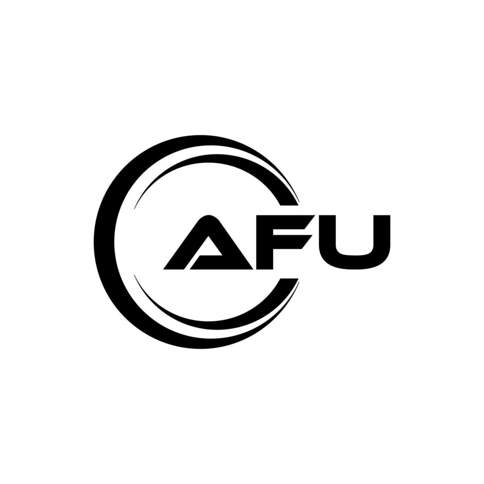 AFU letter logo design in illustration. Vector logo, calligraphy designs for logo, Poster, Invitation, etc.