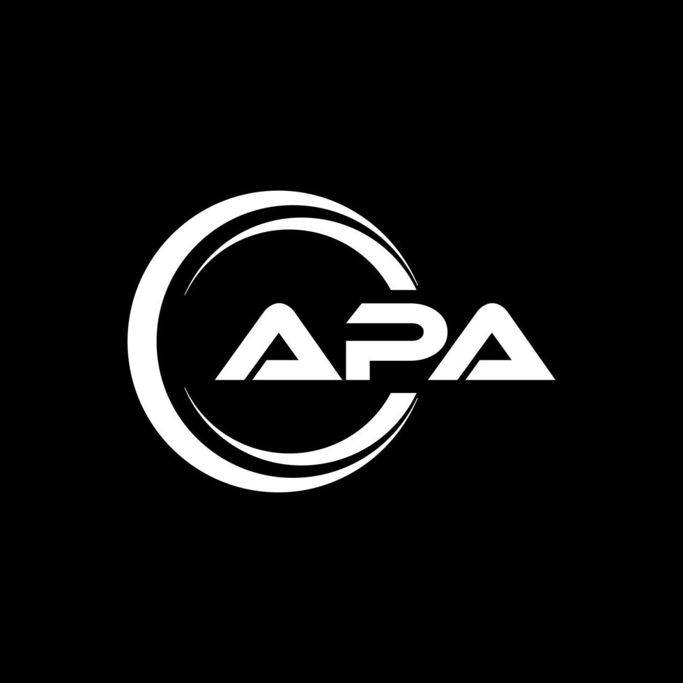 APA letter logo design in illustration. Vector logo, calligraphy designs for logo, Poster, Invitation, etc.