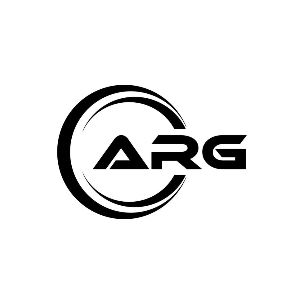 ARG letter logo design in illustration. Vector logo, calligraphy designs for logo, Poster, Invitation, etc.