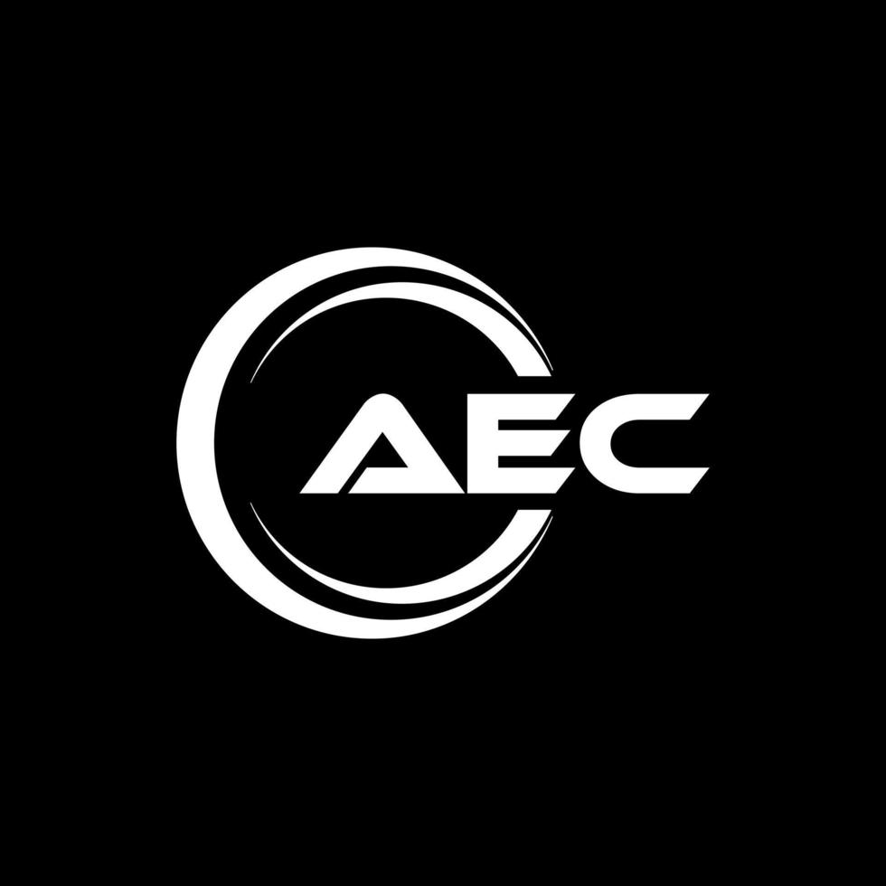 AEC letter logo design in illustration. Vector logo, calligraphy designs for logo, Poster, Invitation, etc.