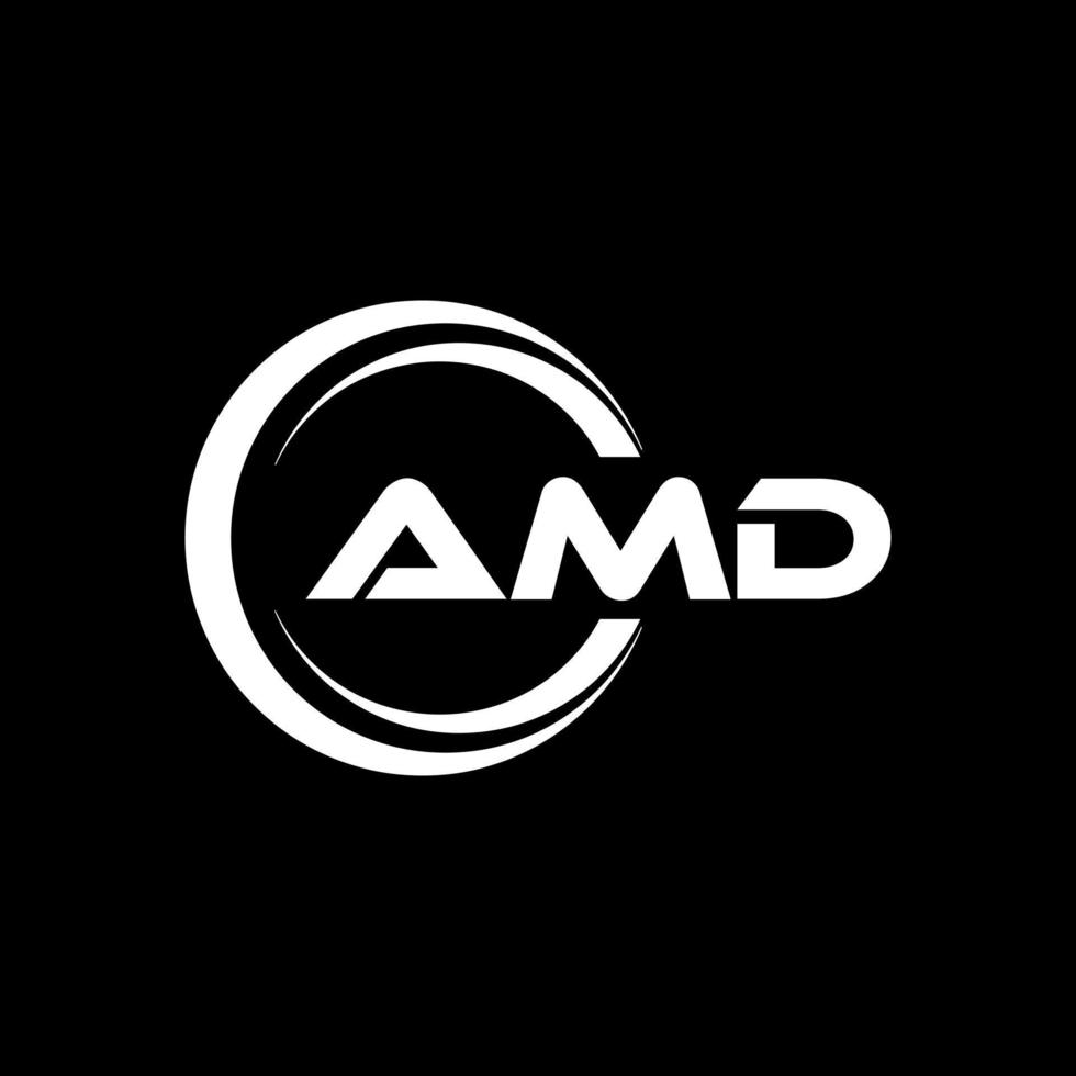AMD letter logo design in illustration. Vector logo, calligraphy designs for logo, Poster, Invitation, etc.