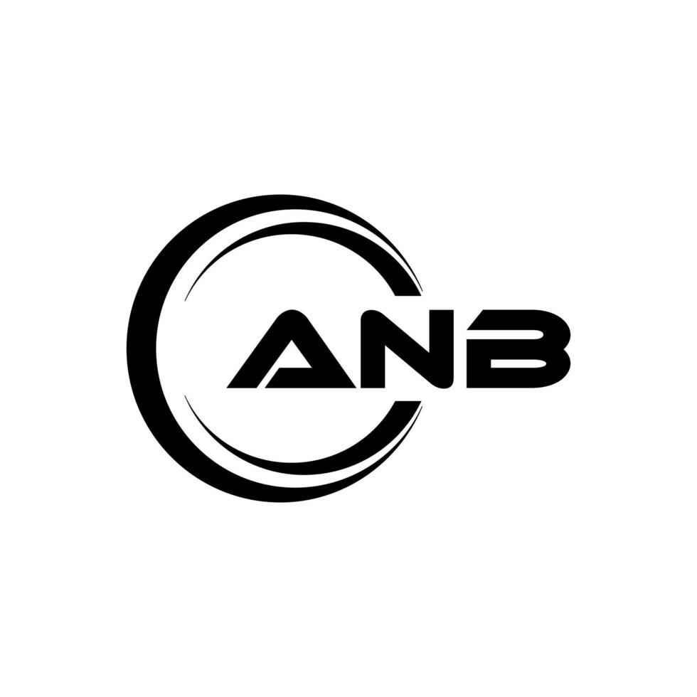 ANB letter logo design in illustration. Vector logo, calligraphy designs for logo, Poster, Invitation, etc.