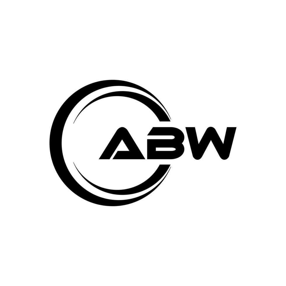 ABW letter logo design in illustration. Vector logo, calligraphy