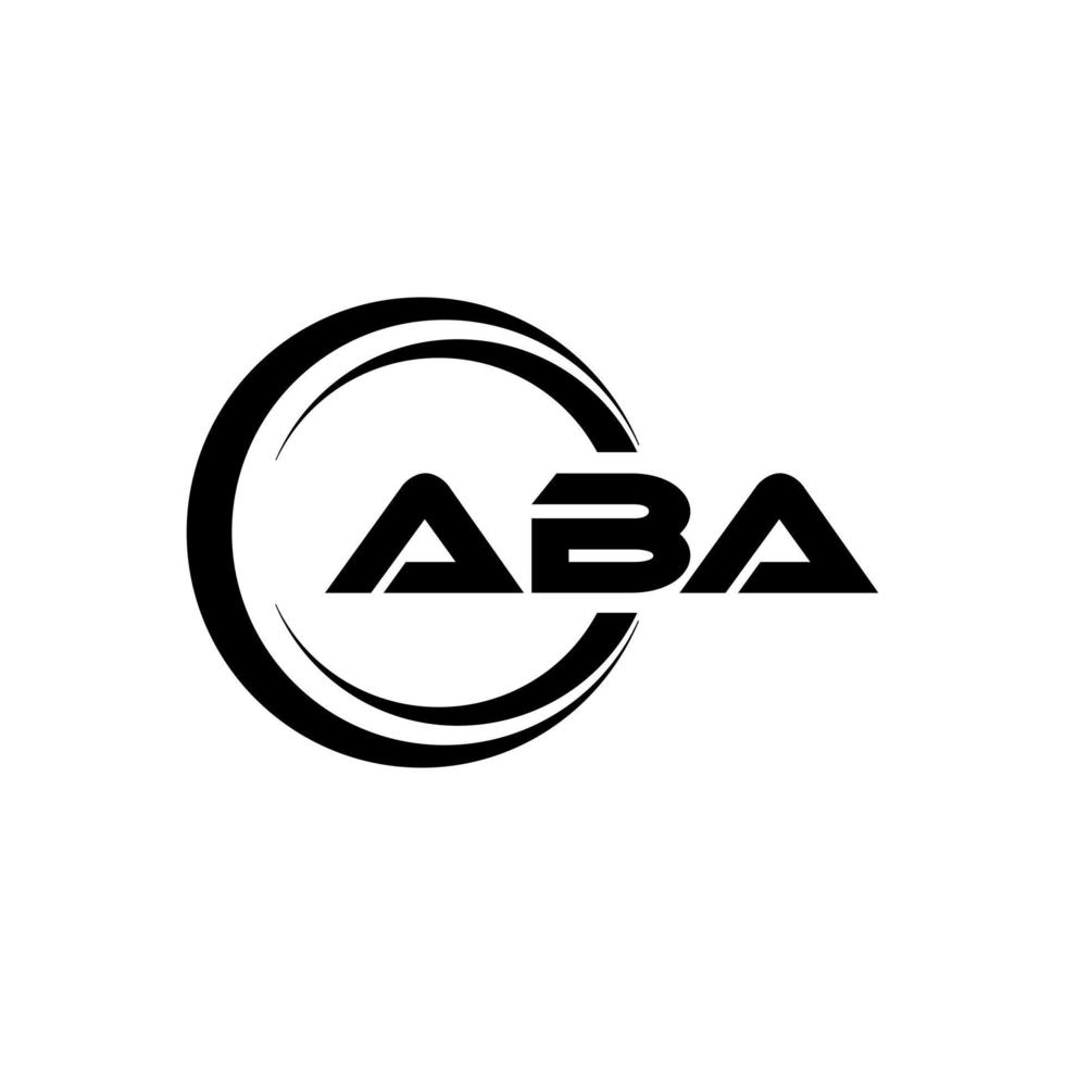 ABA letter logo design in illustration. Vector logo, calligraphy designs for logo, Poster, Invitation, etc.