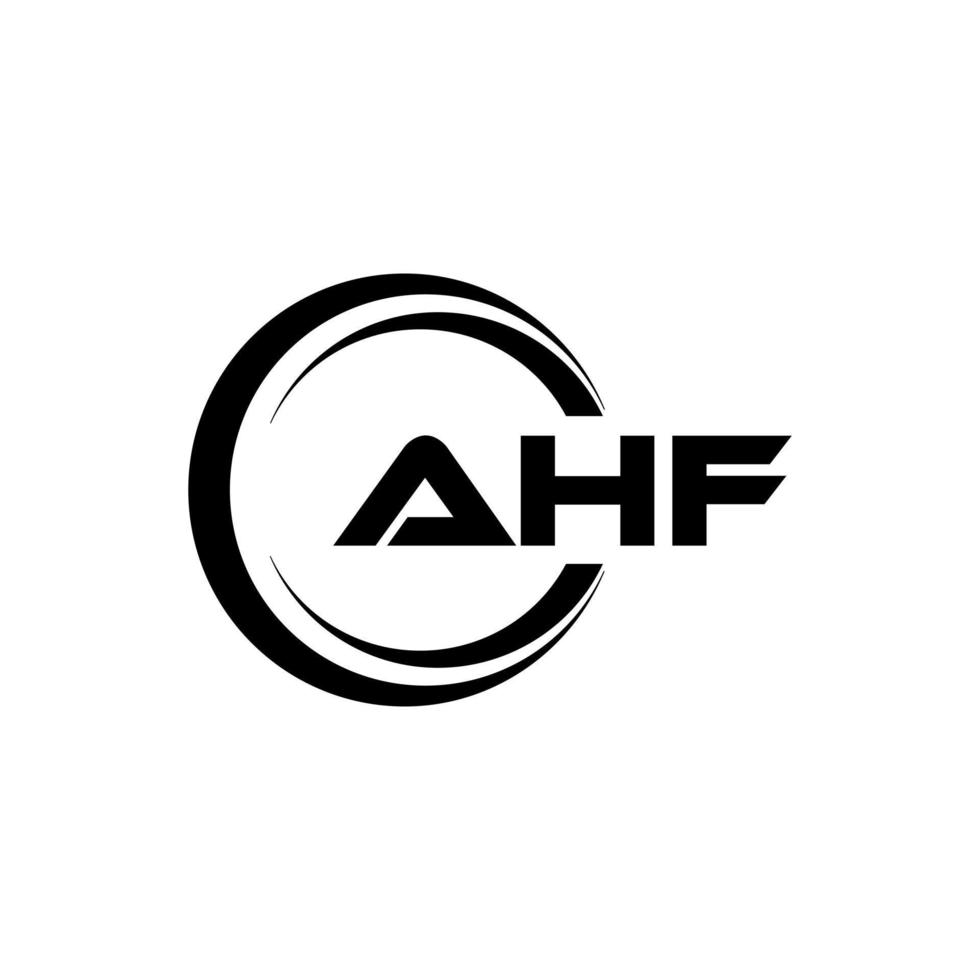 ahf letra logo diseño en ilustración. vector logo, caligrafía diseños para logo, póster, invitación, etc.