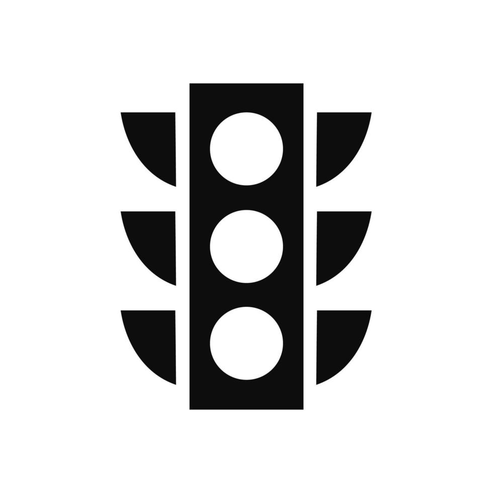 Black traffic light icon  on white background. vector