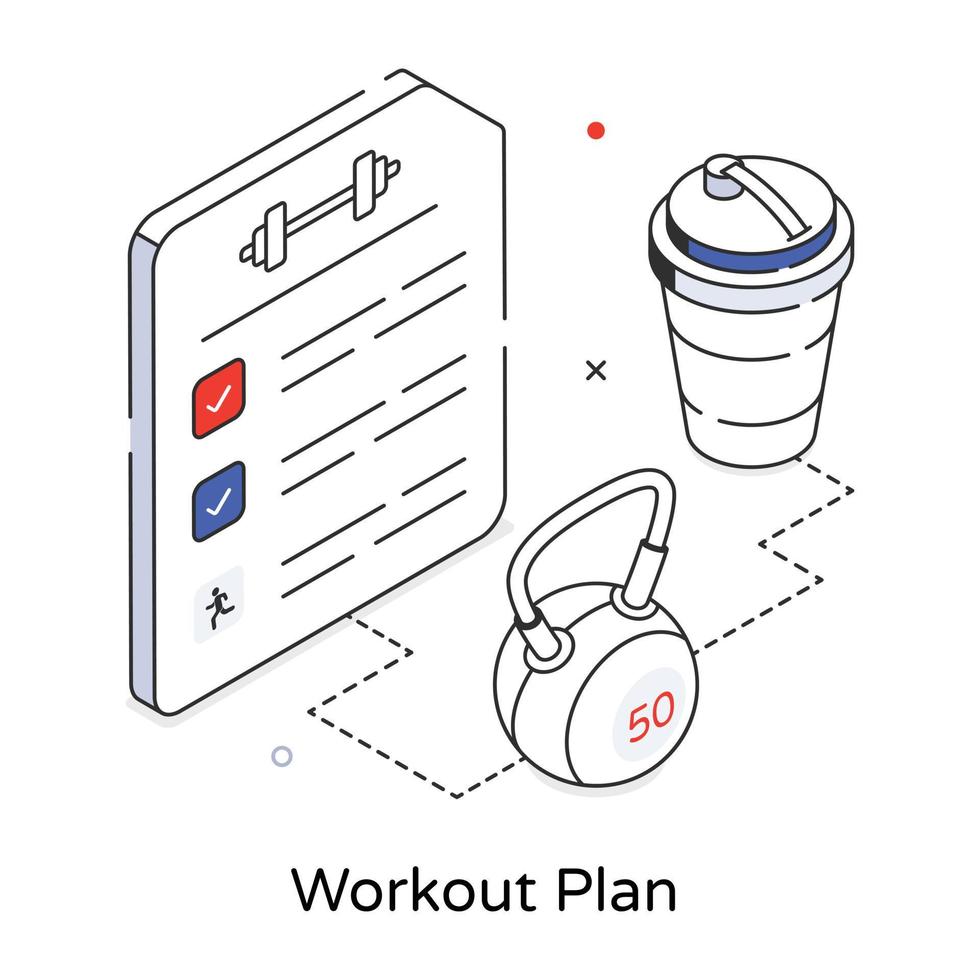 Trendy Workout Plan vector