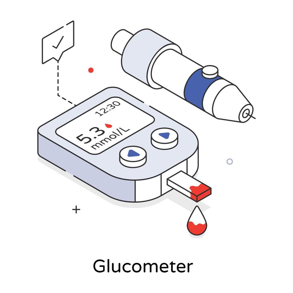 Trendy Glucometer Concepts vector