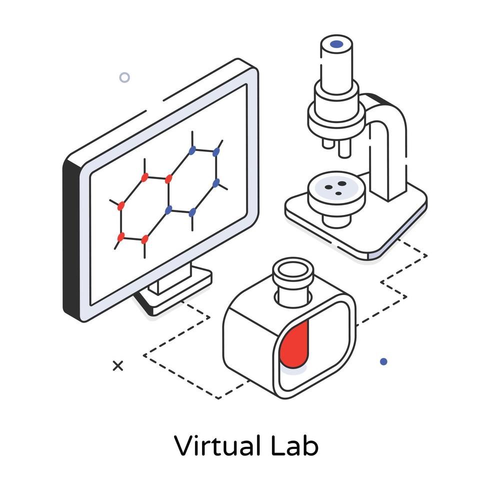 Trendy Virtual Lab vector